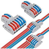 18 Pcs Conectores de Cable compactos Palanca Tuerca Cable Conector Bloque de Terminales Surtidas Conector (SPL-42 12Pcs…